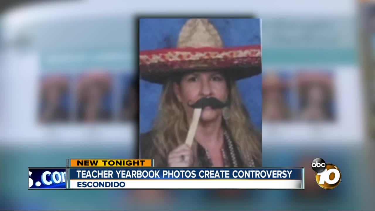 Teacher yearbook photos create controversy