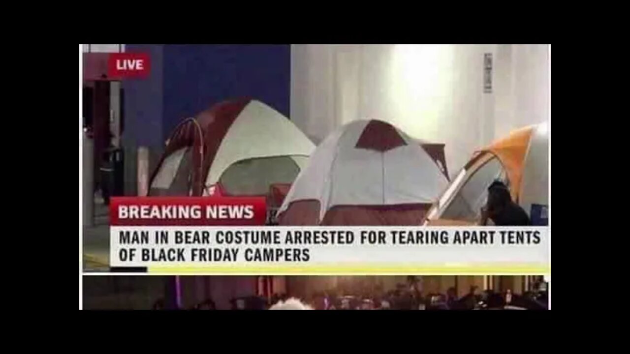 Man in Bear Costume Attacks Black Friday Campers' Tents