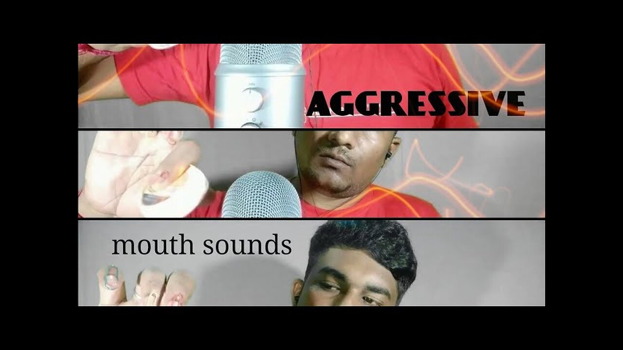asmr aggressive tapping || asmr mic brushing and mouth sounds