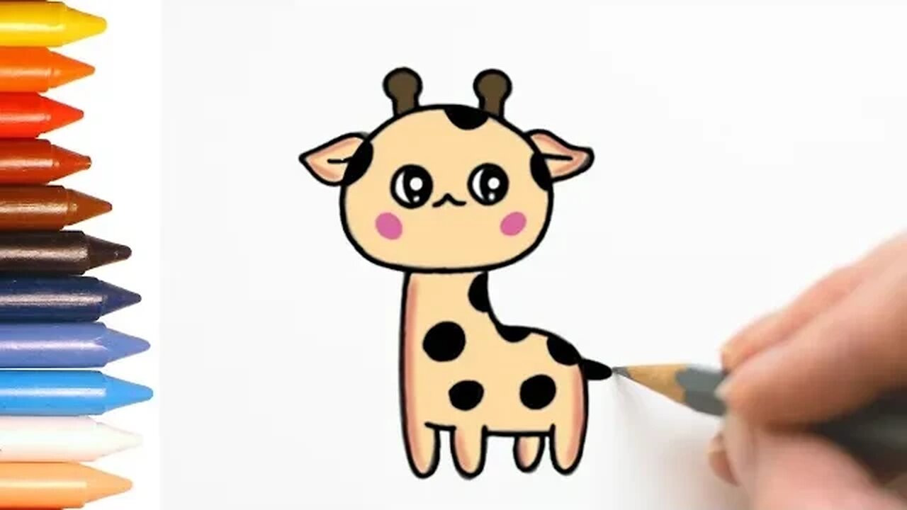 COMO DESENHAR GIRAFA KAWAII - FÁCIL - PASSO A PASSO