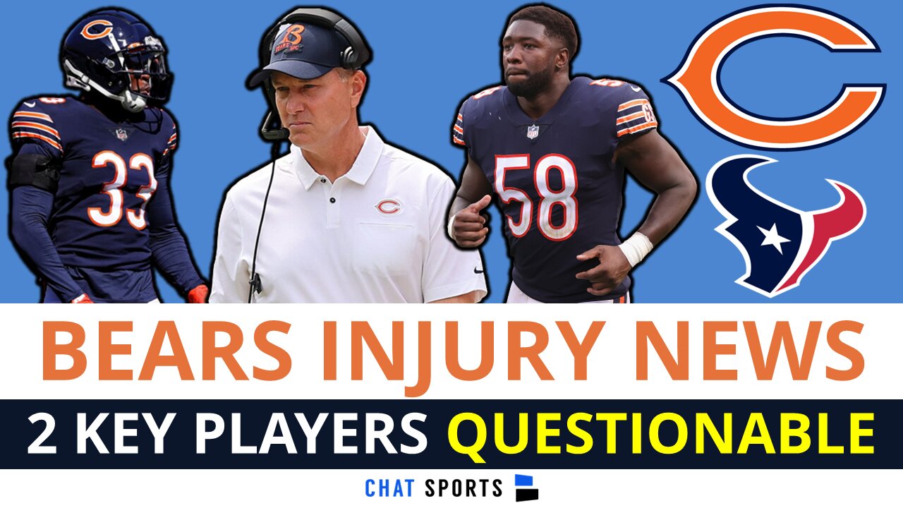 Bears vs. Texans Injury News On Jaylon Johnson, Roquan Smith, Velus Jones & Matt Adams