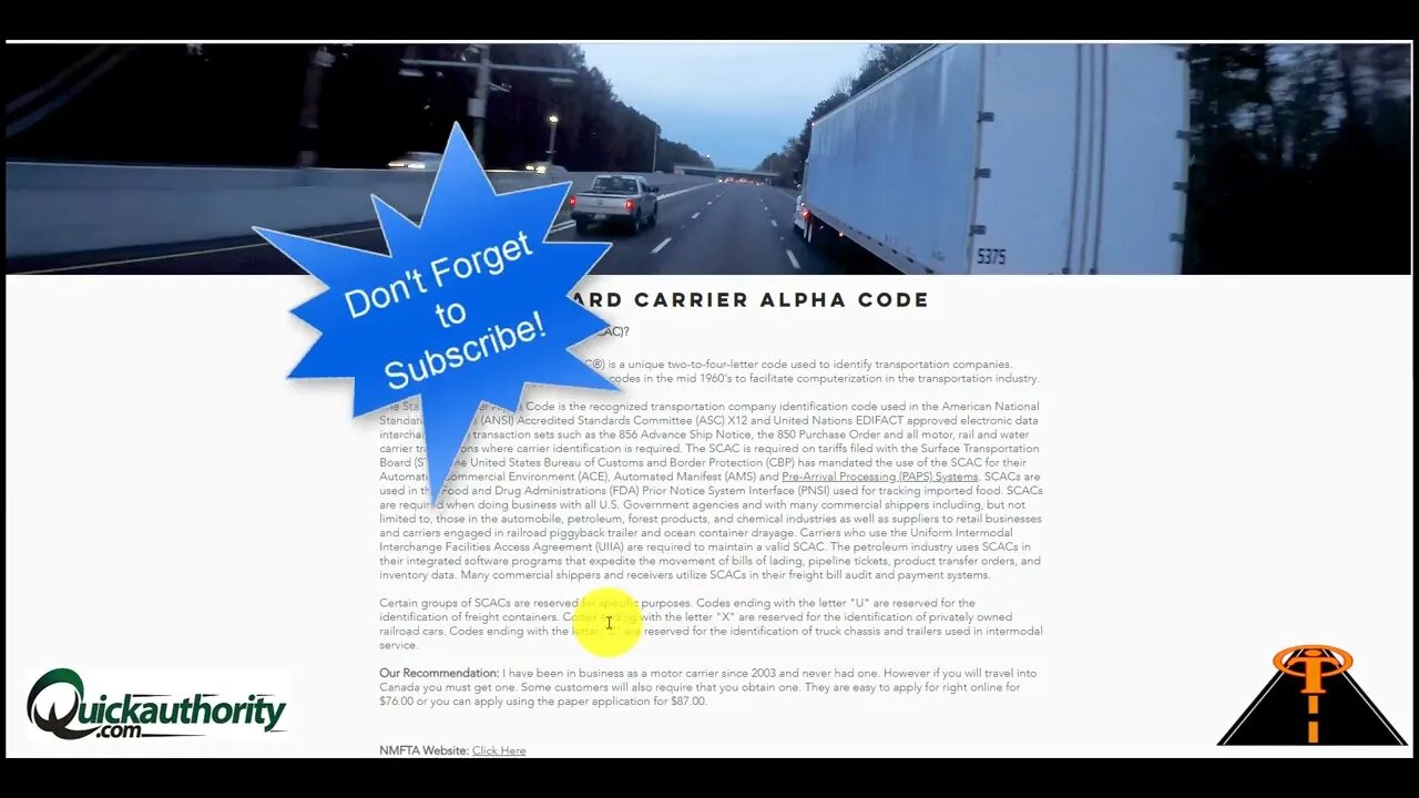 How to Obtain Your Own Standard Carrier Alpha Code by Trucking Inside