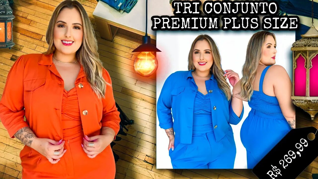 💕TRI CONJUNTO FEMININO PLUS SIZE VÁRIAS CORES LINHA PREMIUM