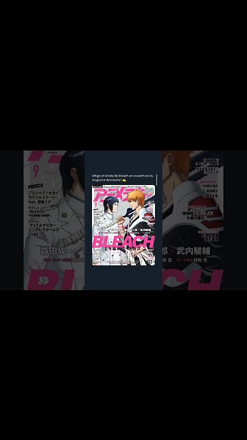 Ichigo et Ishida de Bleach en couverture du magazine Animedia ! ✍️