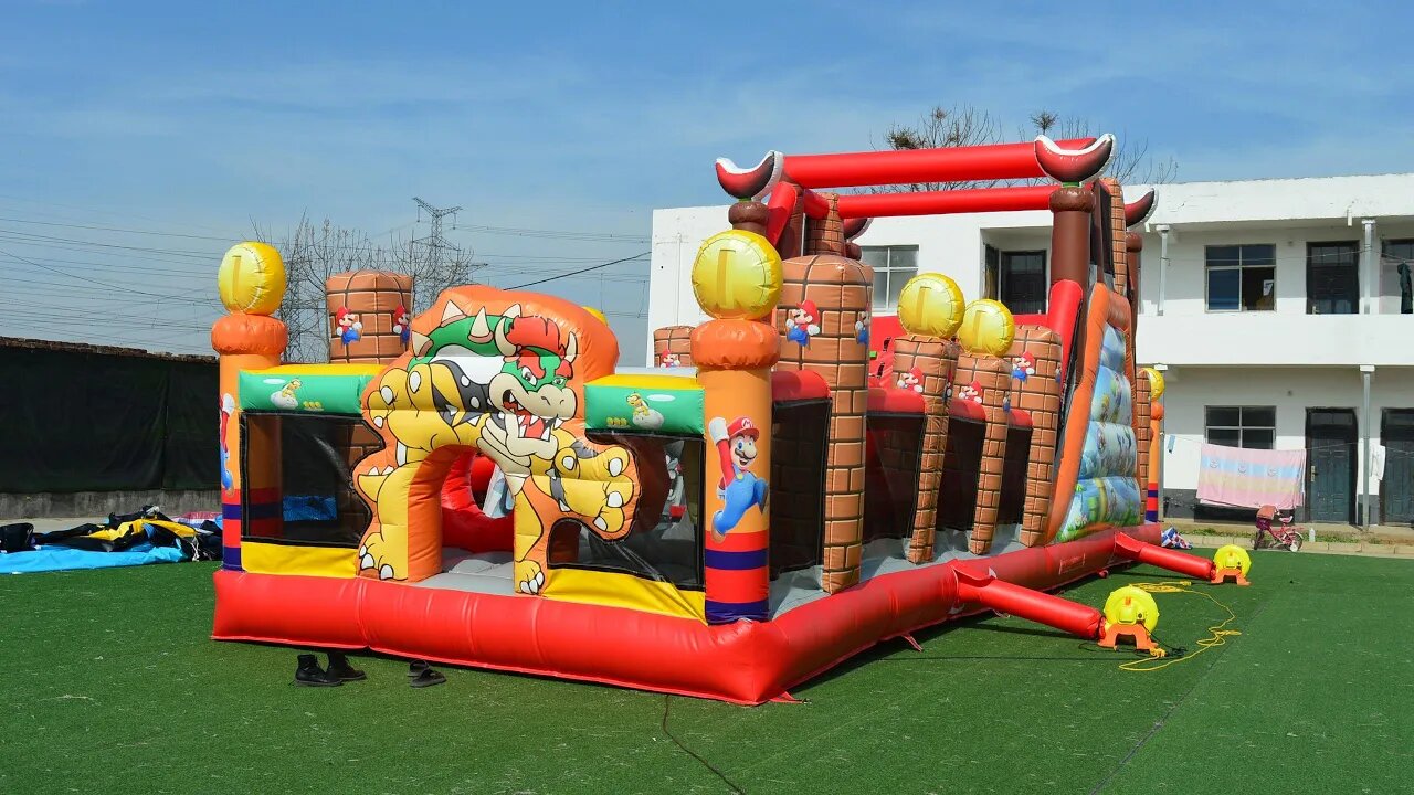 #factory bounce house#factory slide#bounce #bouncy #castle #inflatable Mario Obstacle Course