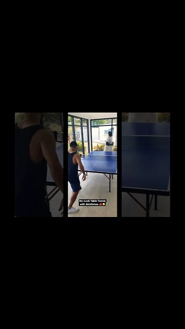 No-Look Table Tennis VS Akinfenwa 🏓😂 #Shorts