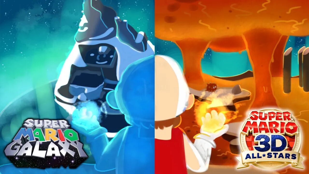 Super Mario Galaxy Walkthrough - PART 12: Freezeflame Galaxy & Luigi in HoneyHive Galaxy