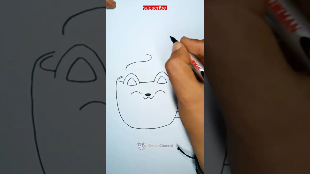 how to draw ice cream and cute cat mug