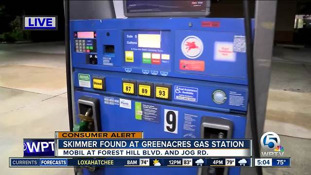 Skimmer found at Mobil gas station in Greenacres