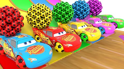 Wheels On the Bus Song - The Cars Colors & Soccer Ball Playing - Baby Nursery Rhymes & Kids Songs