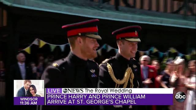 Prince Harry and Prince William arrive for Royal Wedding