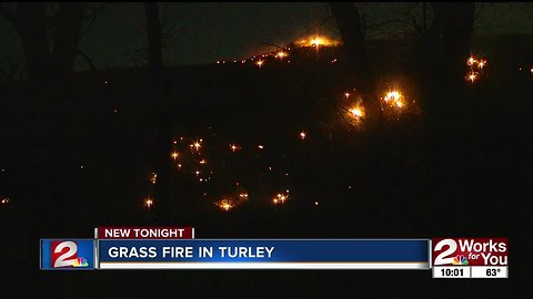 Grass fire in Turley