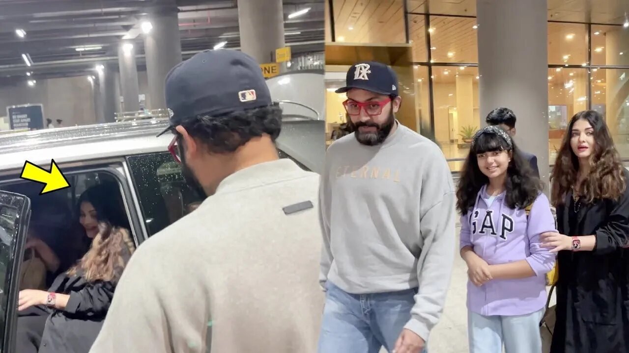 Aishwarya Rai With Daughter Aaradhya And Abhishek Bachchan Arrival In Mumbai 💝📸