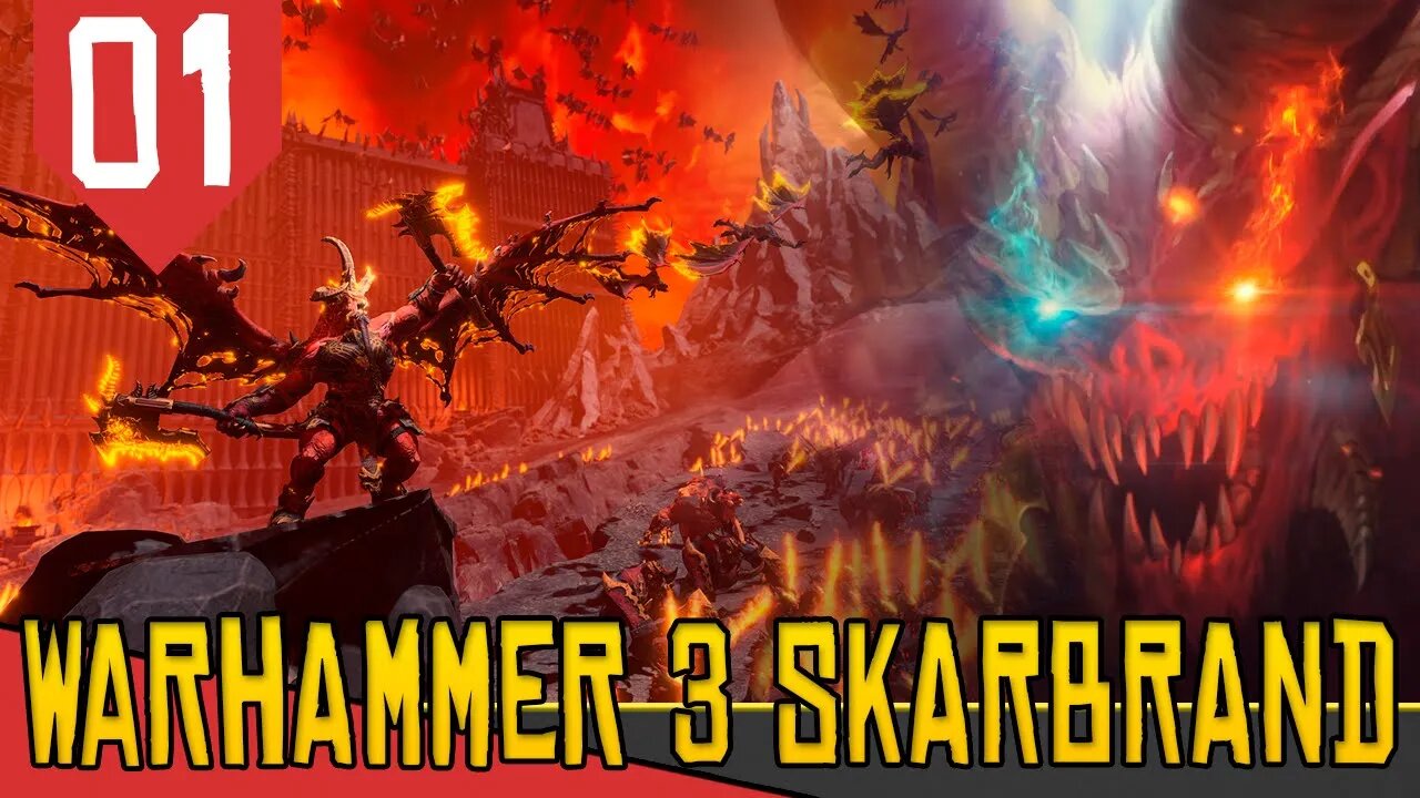 DEMÔNIOS DE KHORNE, O DEUS DO SANGUE - Total War Warhammer 3 Skarbrand #01 [Gameplay Português PTBR]
