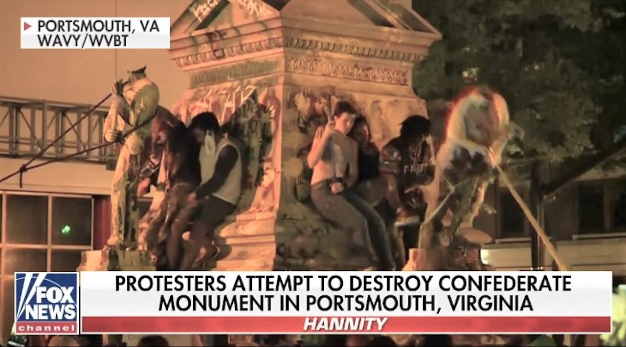 Protester critically injured after rioters destroy Confederate statue