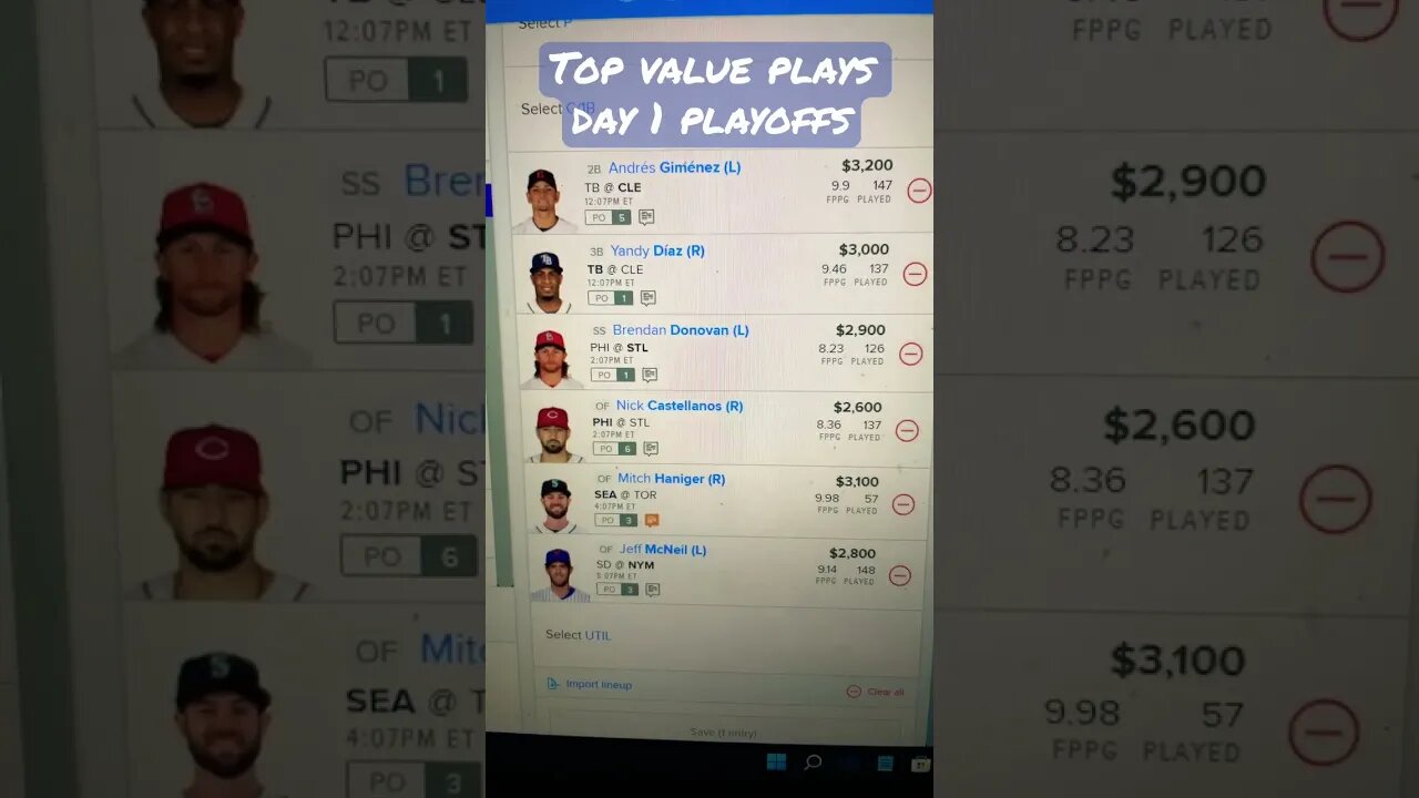 Dreams MLB Playoffs DFS Top Value Plays 10/7 Daily Fantasy Strategy