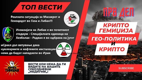 Гео - Политика и Крипто - Ситуацијата на Блискиот Исток е КАТАСТРОФАЛНА! 17.10.2024
