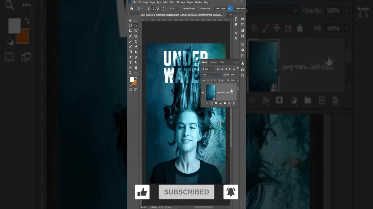 Under Water Effect Photoshop Tutorial | #trendingshortfffff #photoshopshort #shorts #ytshorts