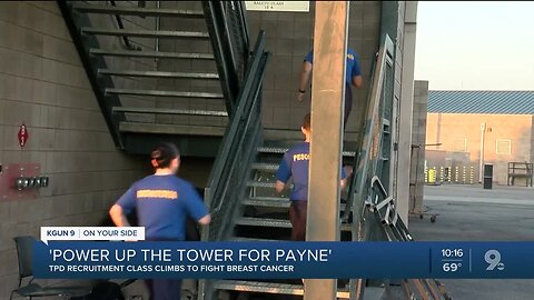 TPD recruits climb tower to fight breast cancer