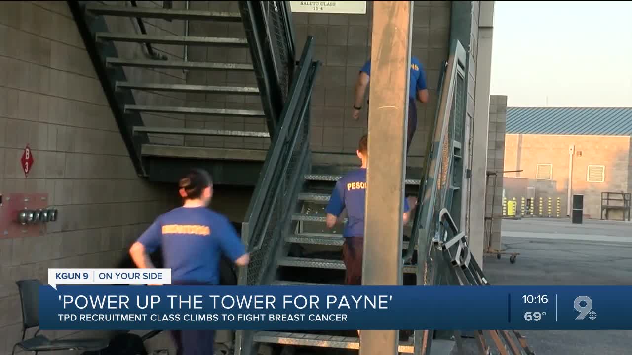 TPD recruits climb tower to fight breast cancer