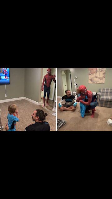 Spider-Man surprises toddler with unsuspected visit