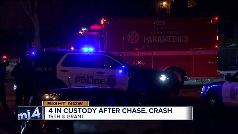 Two taken to Children's Wisconsin after police chase ends in crash near 15th & Grant