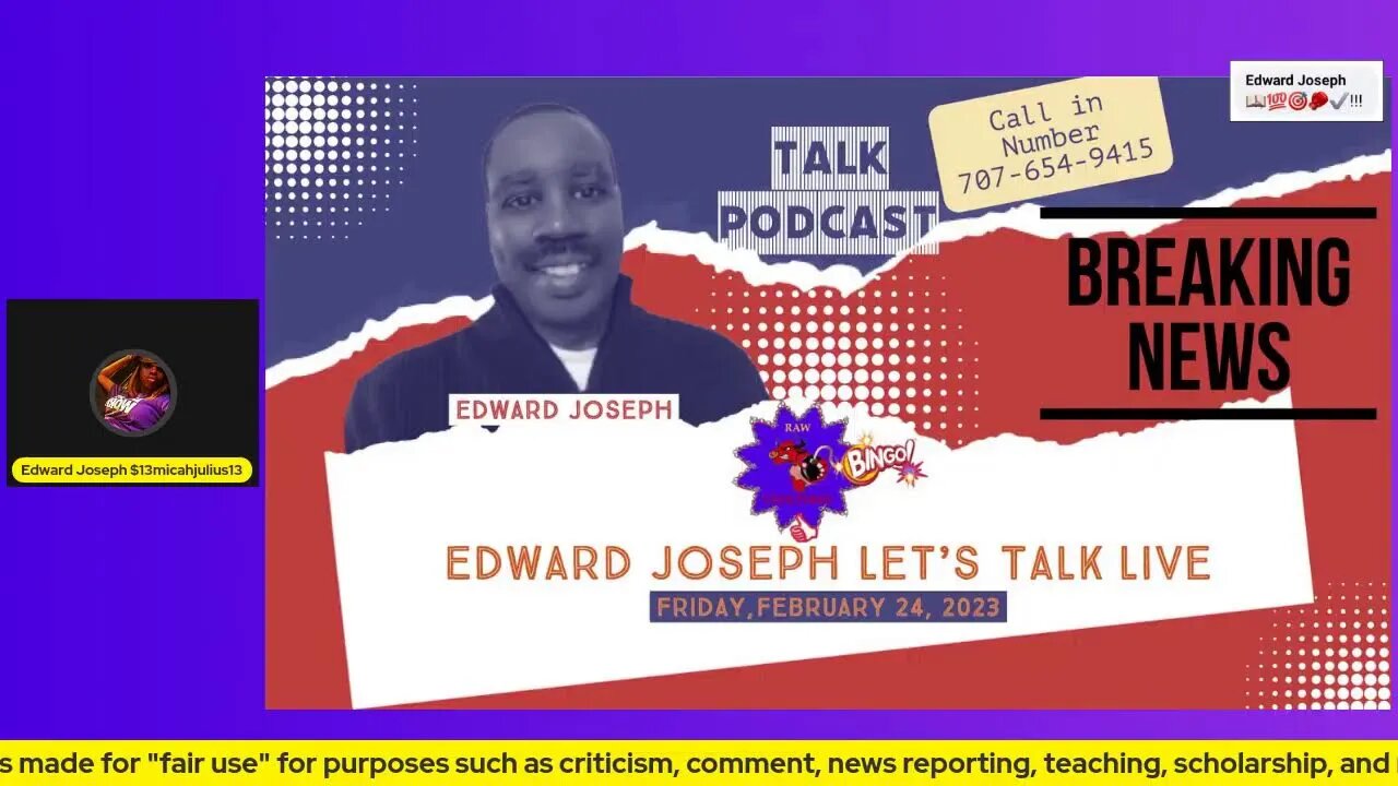 Edward Joseph Let's Talk Live!!! Talk Podcast!!! Keeping it real!!!