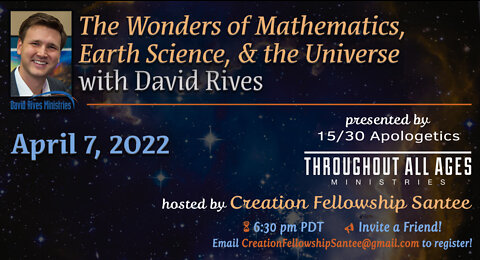 David Rives: The Wonders of Mathematics, the Universe and Earth Science