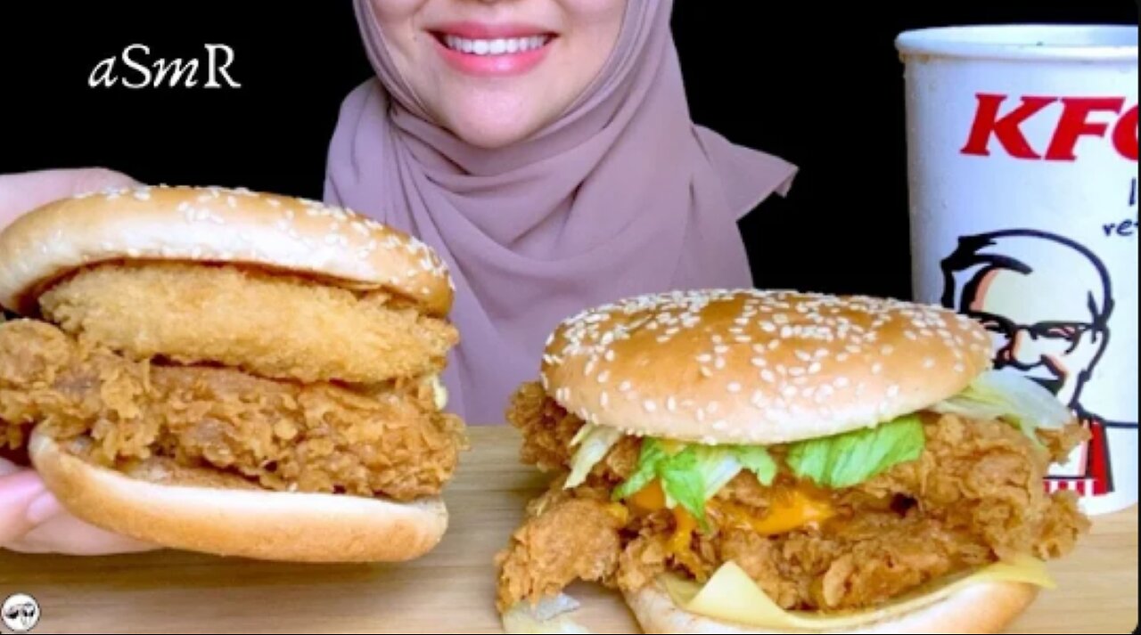 ASMR | KFC ZINGER CHEEZILLA + ZINGER STACKER |Eating Sounds | No Talking