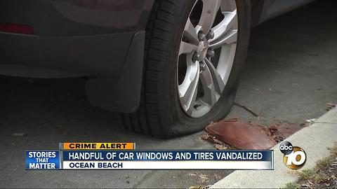 Handful of car windows and tires vandalized