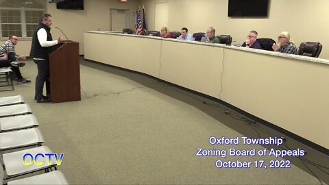 Oxford Township Zoning Board of Appeals 10/17/22