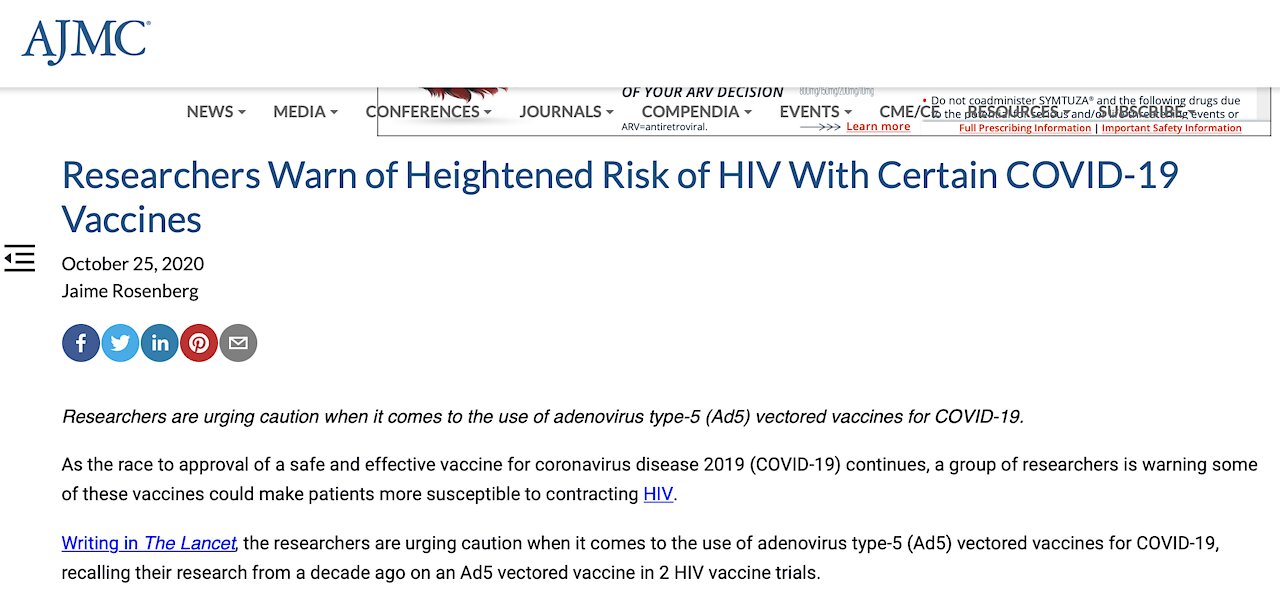 Researchers Warn of Heightened Risk of HIV With Certain COVID-19 Vaccines