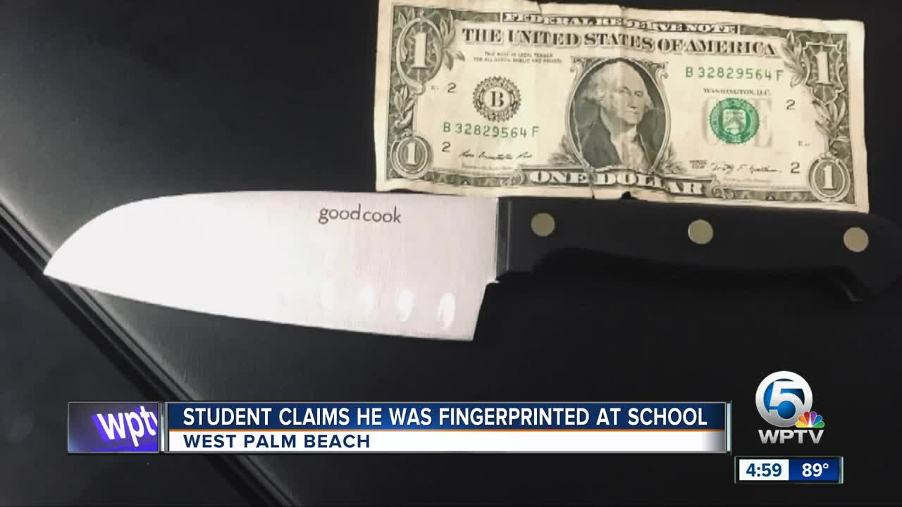 A knife was brought on a school campus. Police took a fingerprint of 12-year-olds