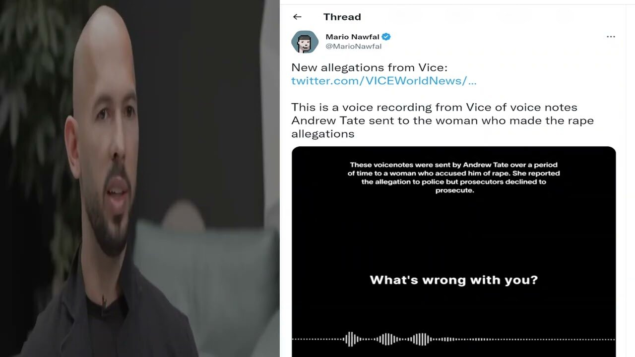Vice Tried to frame andrew tate with a deep fake audio recording.