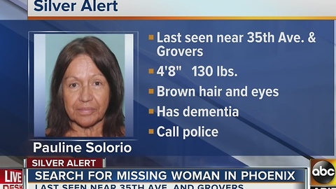 Silver Alert issued for 68-year-old Phoenix woman Pauline Solorio