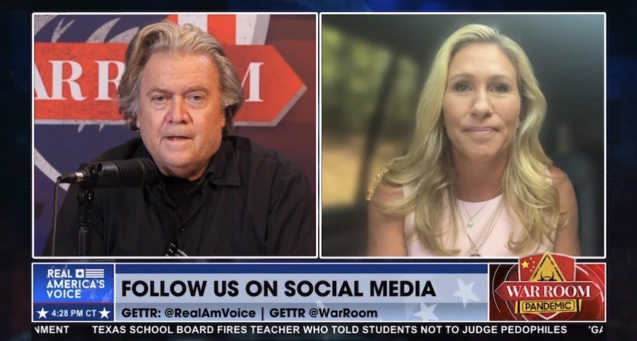 MTG Joins Steve Bannon in the War Room to Discuss GOP Messaging and Impeaching Joe Biden