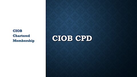 CIOB CPD | CCM UK