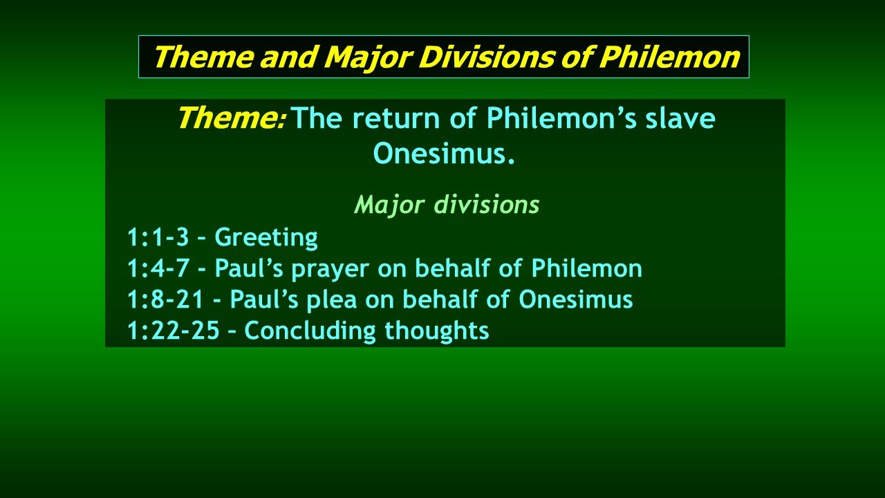 Video Bible Study: Philemon - #1