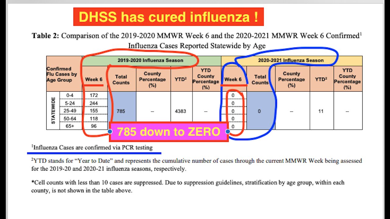 Covid19 Delaware has cured Influenza NO influenza! .008% of people