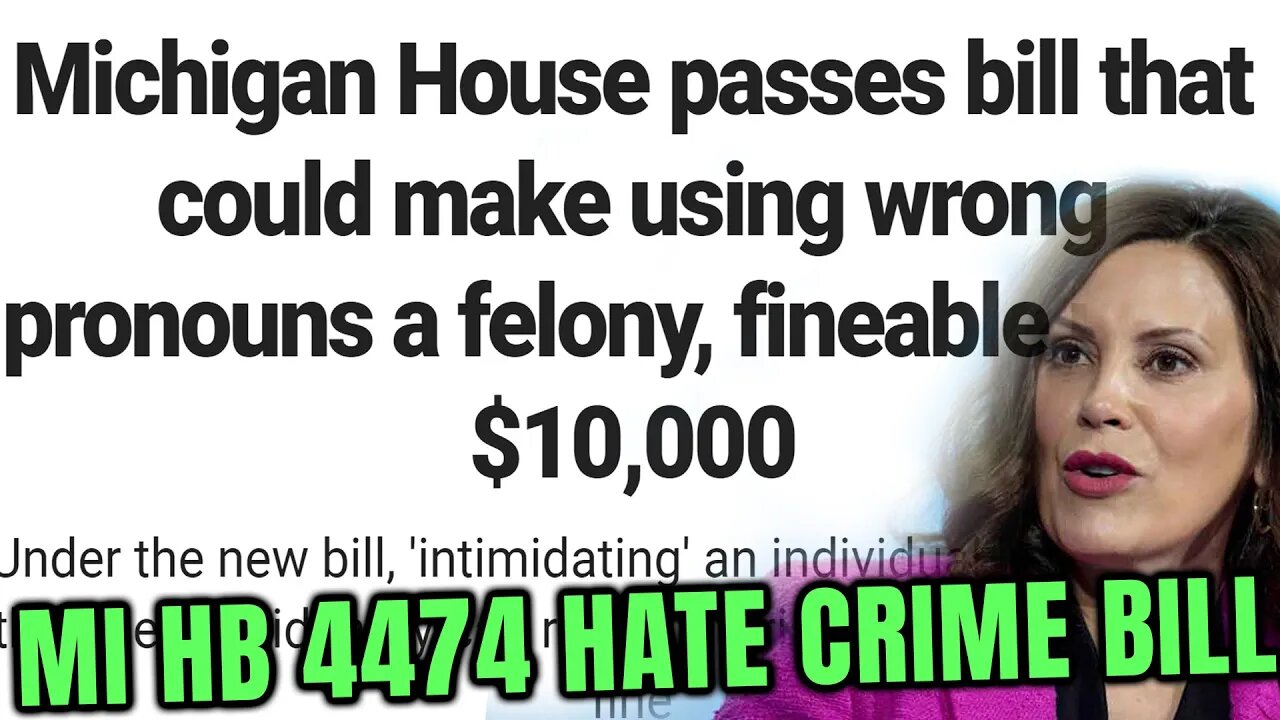 🧑⚖️Michigan House Bill 4474 Bias Hate Crime bill - Imprisoned or fined for intimidation⚖️