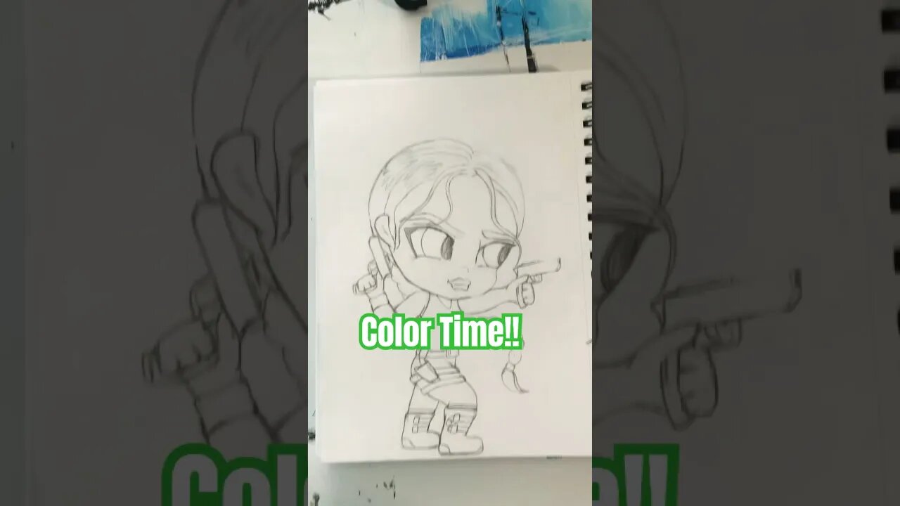 It’s time to Color THIS! 🔫💎⛰️#artwork #chibi #copic #tombraider #videogames #shortsart