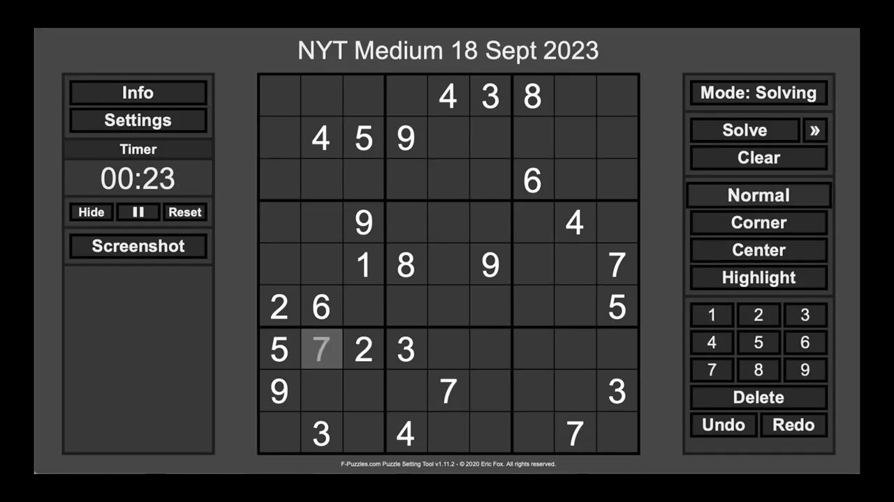 #sudoku 2023 09 18 medium FULL