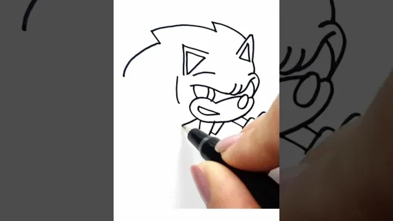 How to draw and paint Sonic the Hedgehog #shorts