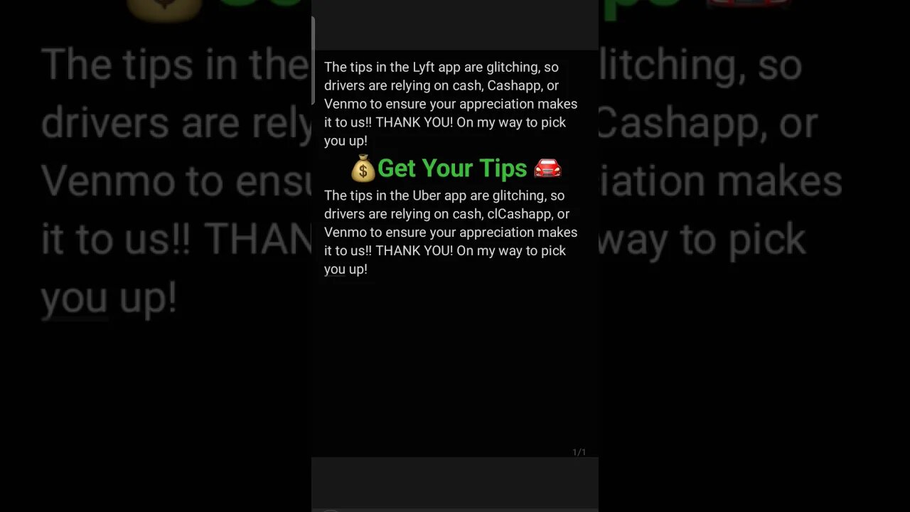 TIPPING SOLUTION!! 💰 LYFT 🚘 UBER 💰 #rideshare #lyft #uber #tipping