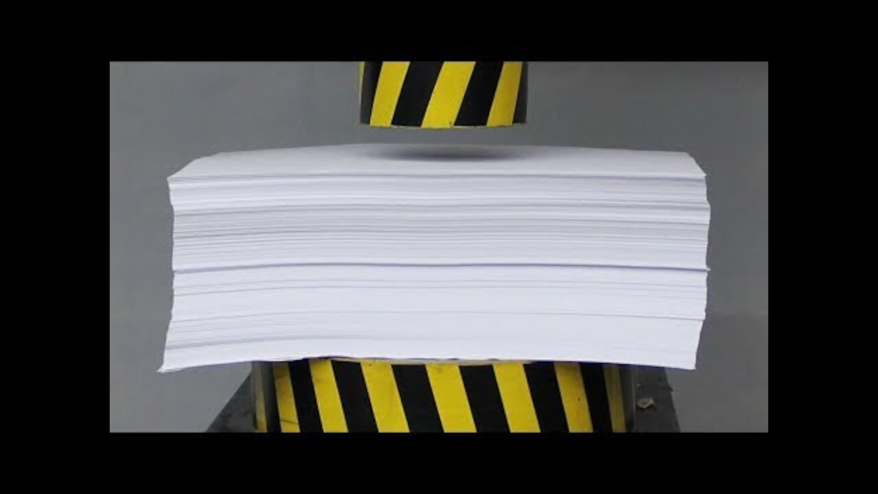 Experimen HYDRAULIC PRESS 100 TON versus 1000 Sheets of Paper AMAZING TEST!