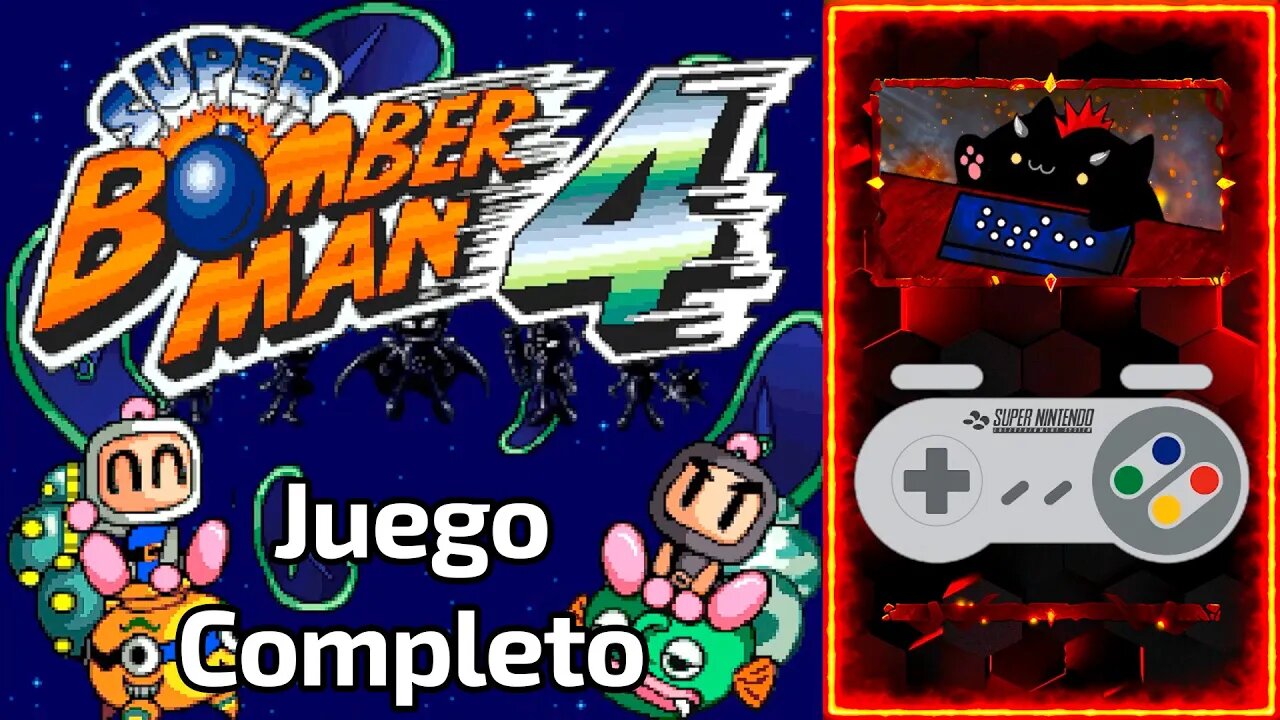 Super Bomberman 4 (SNES) - Juego Completo - Sin Morir