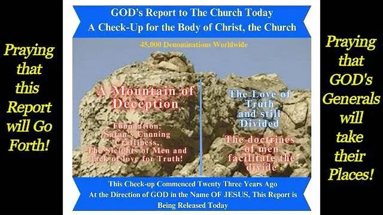 Praying that GOD's Report to the Church will go Forth and GOD's General Take Their Places