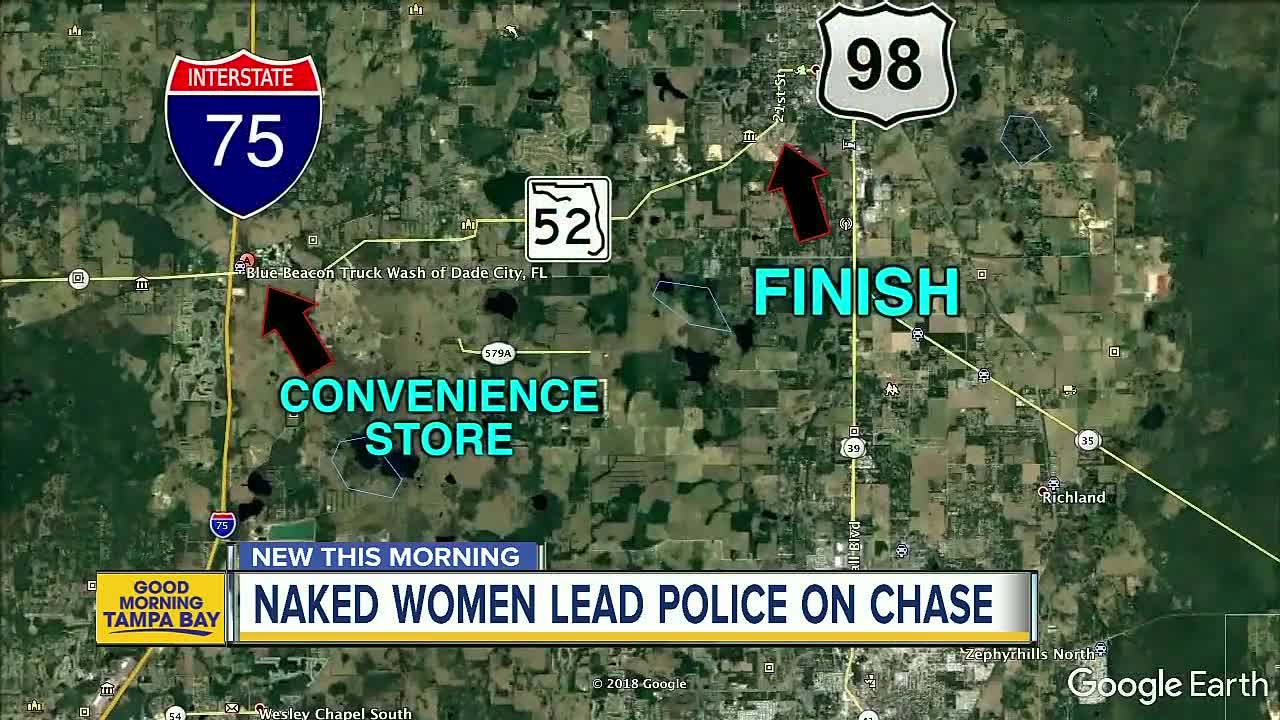 Three naked women lead troopers on wild chase through Pasco County, FHP says