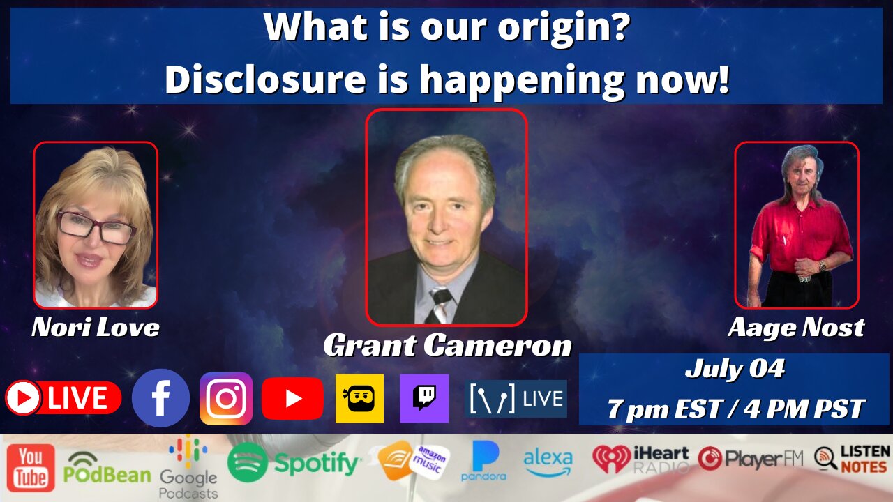 What is our origin? Disclosure is happening now with Grant Cameron!