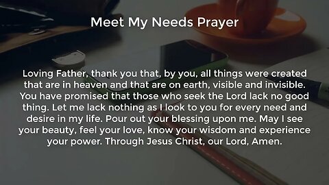 Meet My Needs Prayer (Powerful Prayer for Favor and Breakthrough)